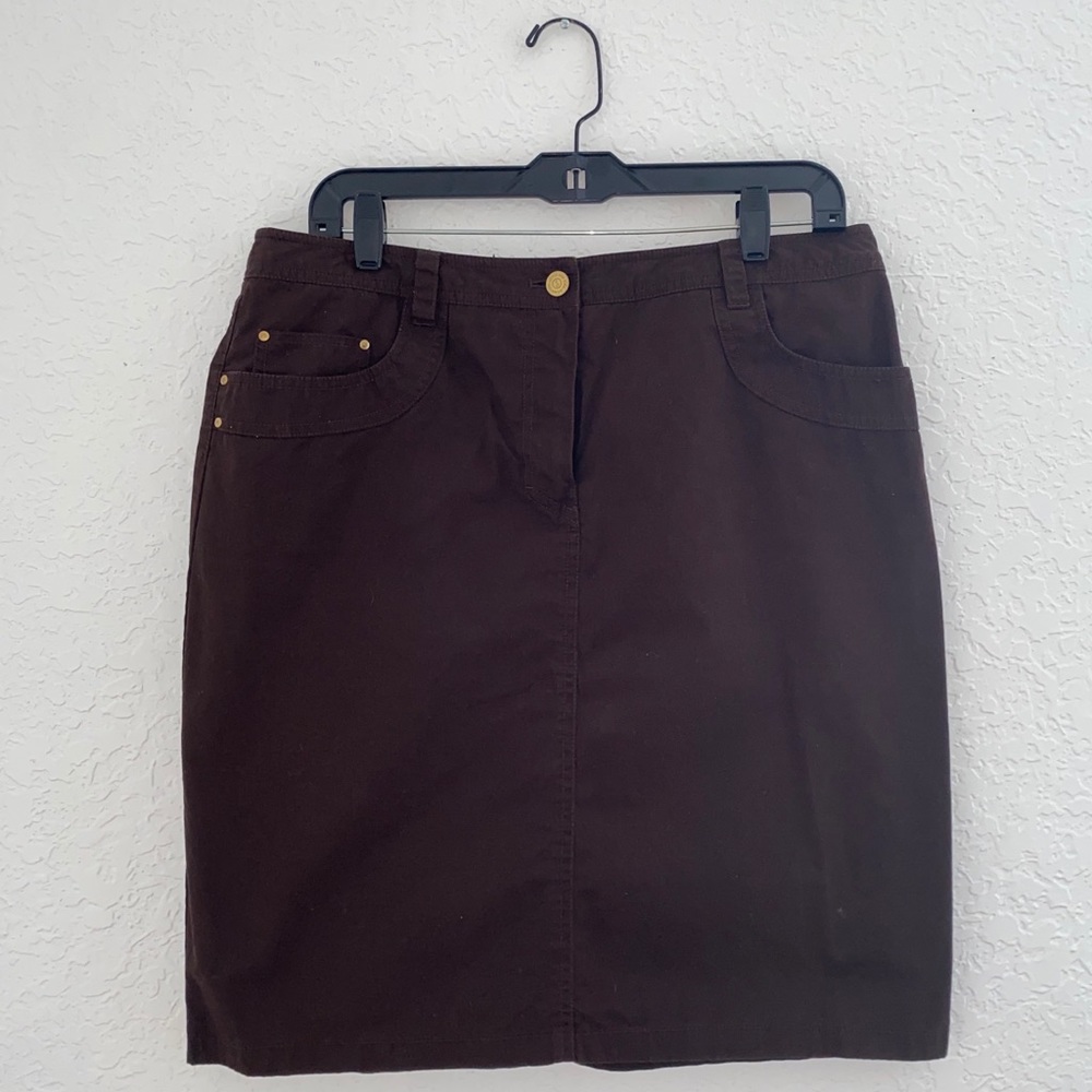 brown jean skirt